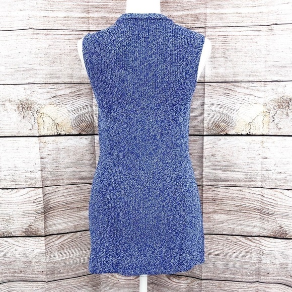Aritzia Wilfred Palmier Blue Sleeveless Crew Neck Sweater Tunic Size XS - Picture 4 of 8